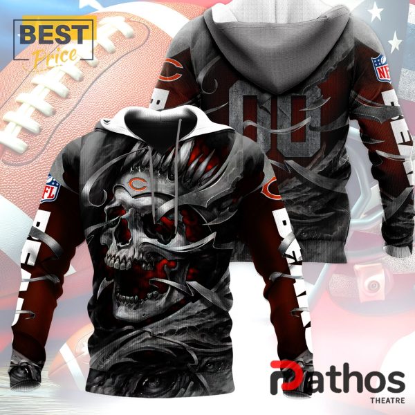 Personalized Chicago Bears NFL Skull Design Hoodie