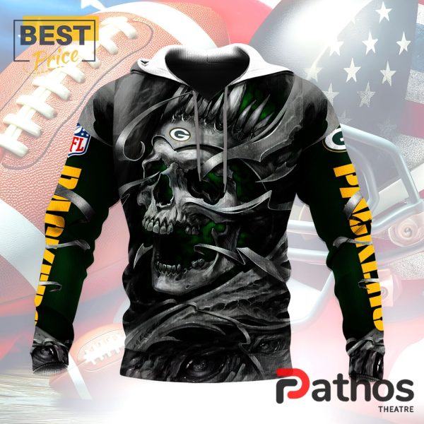 Personalized Green Bay Packers NFL Skull Design Hoodie