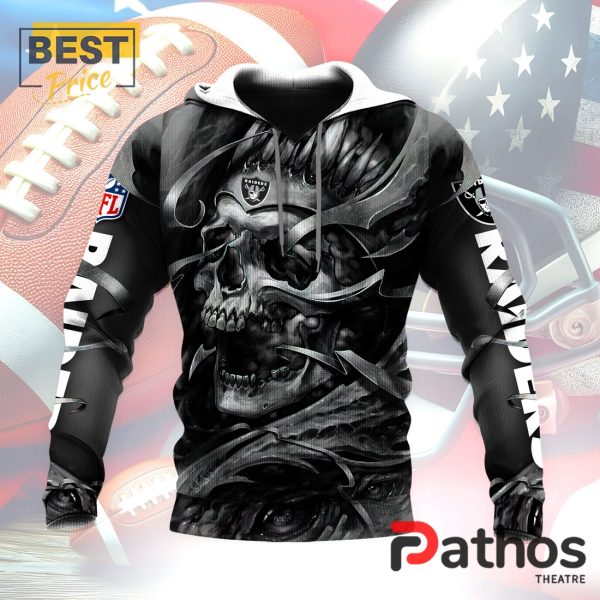 Personalized Las Vegas Raiders NFL Skull Design Hoodie