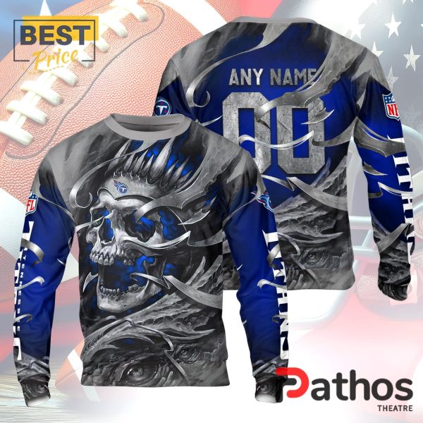 Personalized Tennessee Titans NFL Skull Design Hoodie