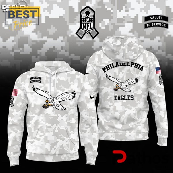 Philadelphia Eagles Camo 2024 Salute to Service Hoodie