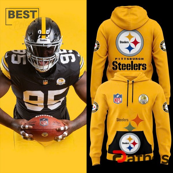 Pittsburgh Steelers Throwback 50th Anniversary Yellow Hoodie