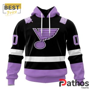 NHL St. Louis Blues Home In Lavender Hockey Fight Cancer Hoodie