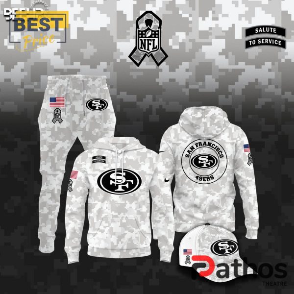 San Francisco 49ers Camo 2024 Salute to Service Hoodie, Jogger, Cap