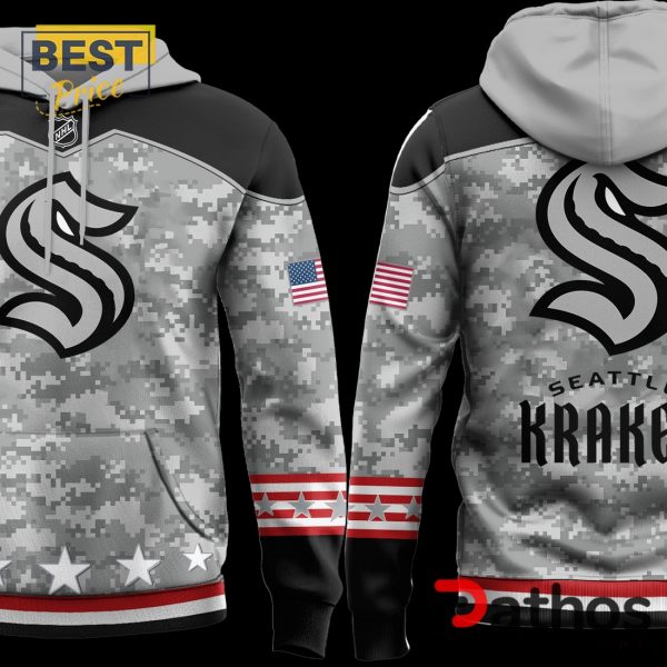 Seattle Kraken 2024 Military Appreciation Hoodie, Jogger, Cap