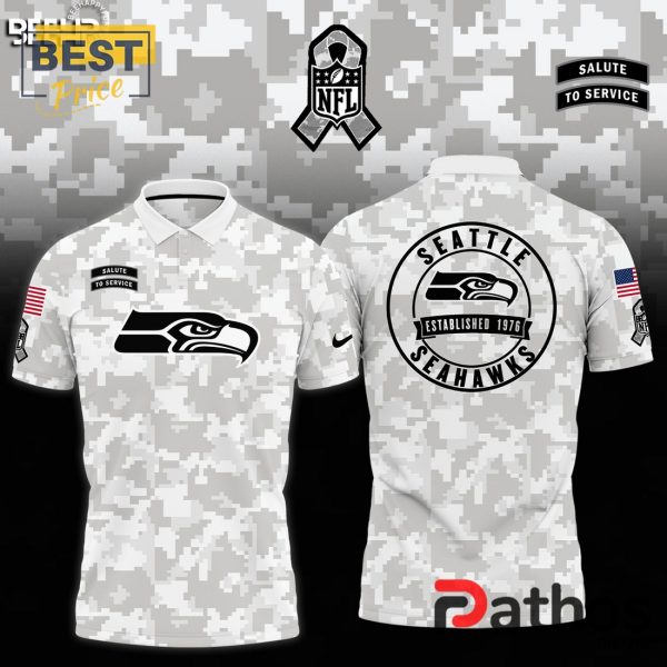 Seattle Seahawks Camo 2024 Salute to Service Polo Shirt