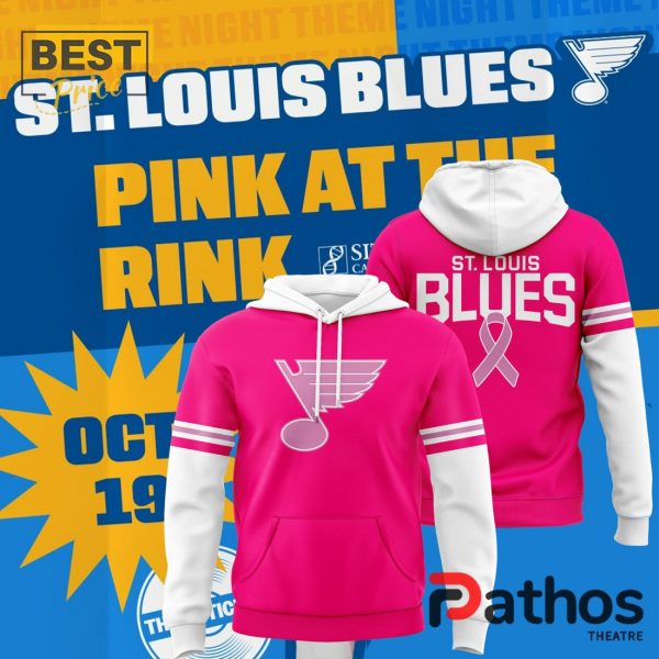 St. Louis Blues 2024 Pink At The Rink Hoodie, Jogger, Cap