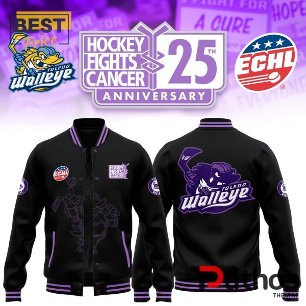 Toledo Walleye x Hockey Fight Cancer 2024 Baseball Jersey