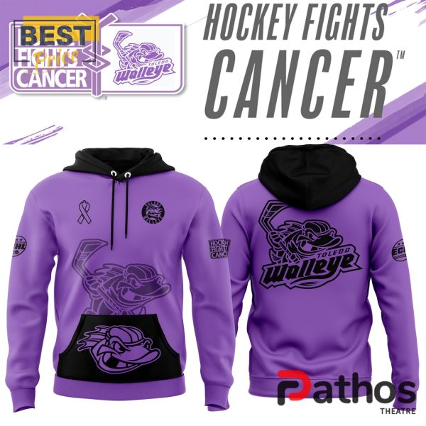 Toledo Walleye x Hockey Fights Cancer 2024 Zip Hoodie