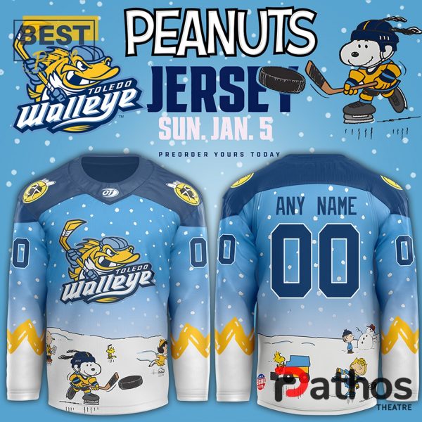 Toledo Walleye x Peanuts Night Limited Edition Hockey Jersey