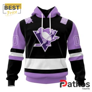 NHL Pittsburgh Penguins Home In Lavender Hockey Fight Cancer Hoodie