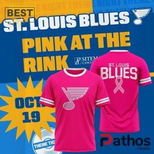 St. Louis Blues 2024 Pink At The Rink T-Shirt, Jogger, Cap