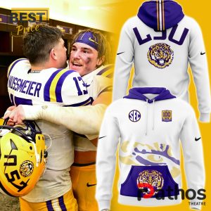 LSU Tigers 100 Years in Tiger Stadium Scratch White Hoodie