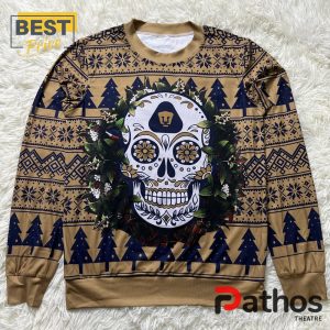 LIGA MX Pumas UNAM Sugar Skull Christmas Ugly Sweater