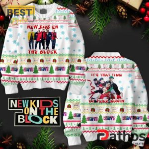 new kids on the block 2024 christmas white ugly sweater 2 tfzN7