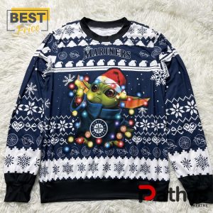 Seattle Mariners Baby Yoda Star Wars 2024 Christmas Sweater