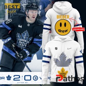 Toronto Maple Leafs NHL Justin Bieber White Hoodie