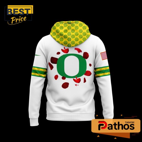 2025 Oregon Ducks x Rose Bowl Game White Hoodie, Cap