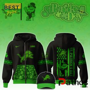 detroit lions nfl x st patricks day hoodie jogger cap 2 77ujB