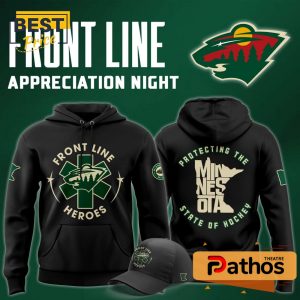 Minnesota Wild x 2025 Front Line Appreciation Night Hoodie, Cap