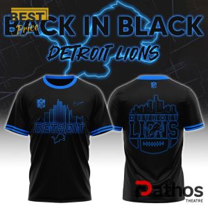 Detroit Lions Back In Black NFL T-Shirt, Cap