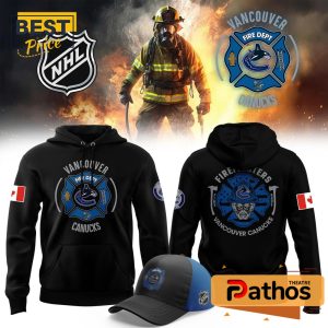 Vancouver Canucks x 2025 Firefighter Appreciation Night Hoodie, Cap