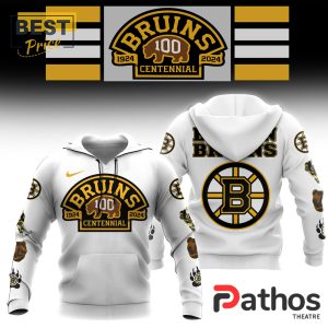 Boston Bruins NHL 100 Centennial White Hoodie, Jogger, Cap