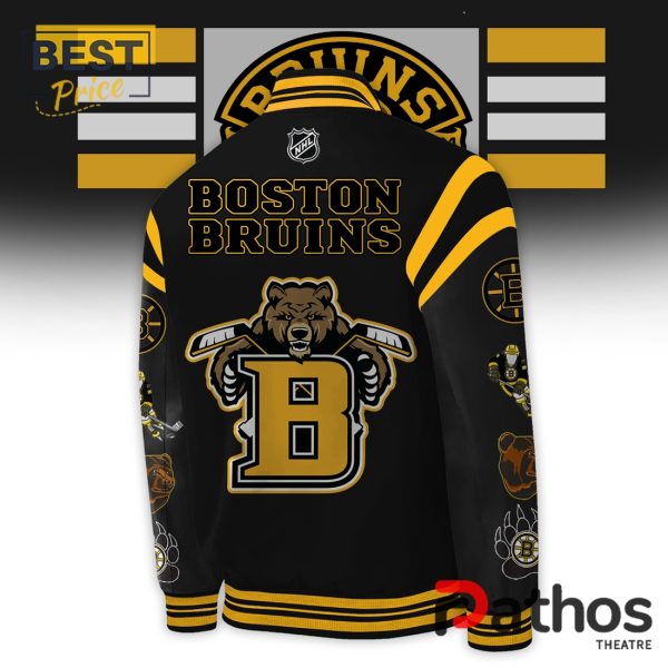 Boston Bruins 100 Centennial Black Baseball Jacket