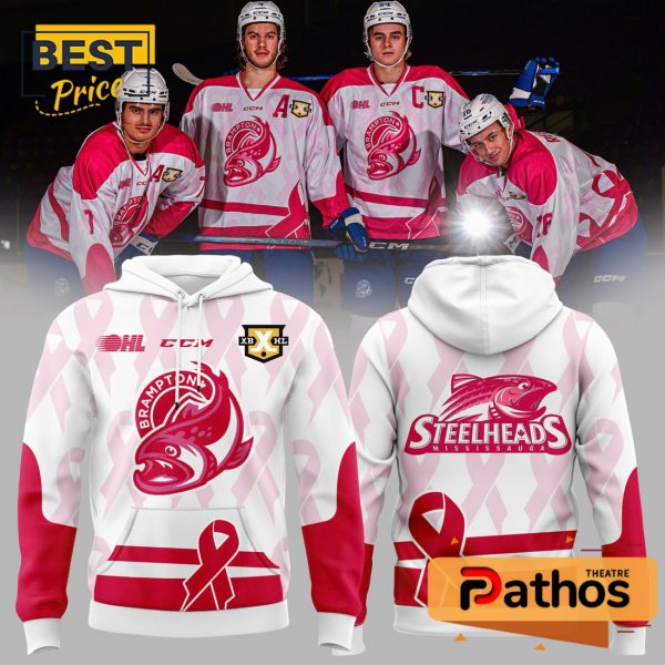 Brampton Steelheads 2024 Pink in the Rink Night Hoodie