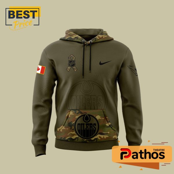 Edmonton Oilers 2024 Camo Salute to Service Hoodie, Cap