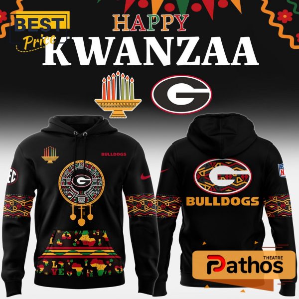 Georgia Bulldogs x Happy Kwanzaa Black Hoodie