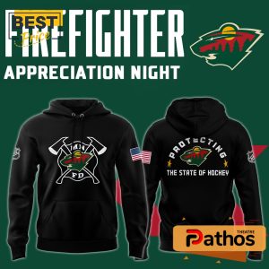 Minnesota Wild x Firefighter Appreciation Night Hoodie, Cap