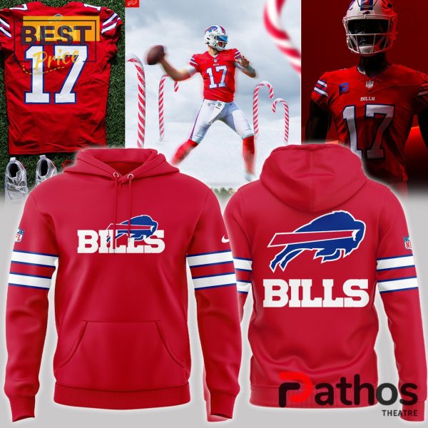 New Buffalo Bills Allen 17 Red Hoodie