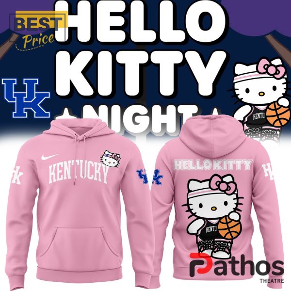 New Hello Kitty x Kentucky Wildcats Pink Hoodie