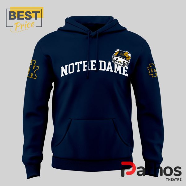 New Hello Kitty x Notre Dame Navy Football Hoodie