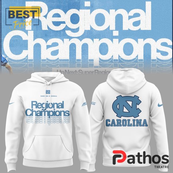 North Carolina Baseball Regional Champions White Hoodie