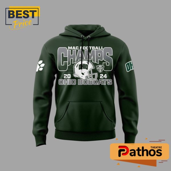 Ohio Bobcats Football MAC Champions Green Hoodie, Jogger, Cap