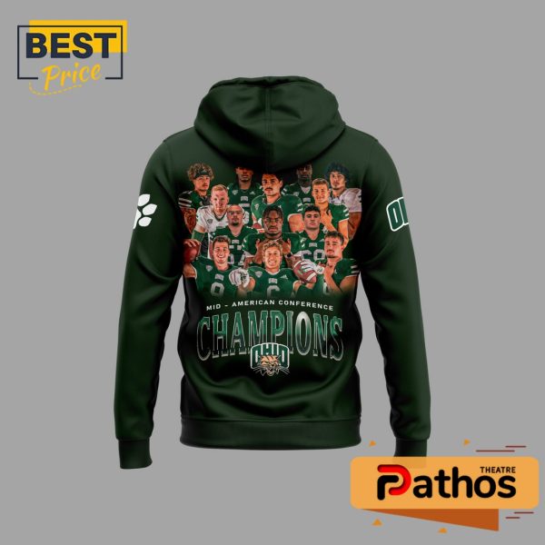 Ohio Bobcats Football MAC Champions Green Hoodie, Jogger, Cap