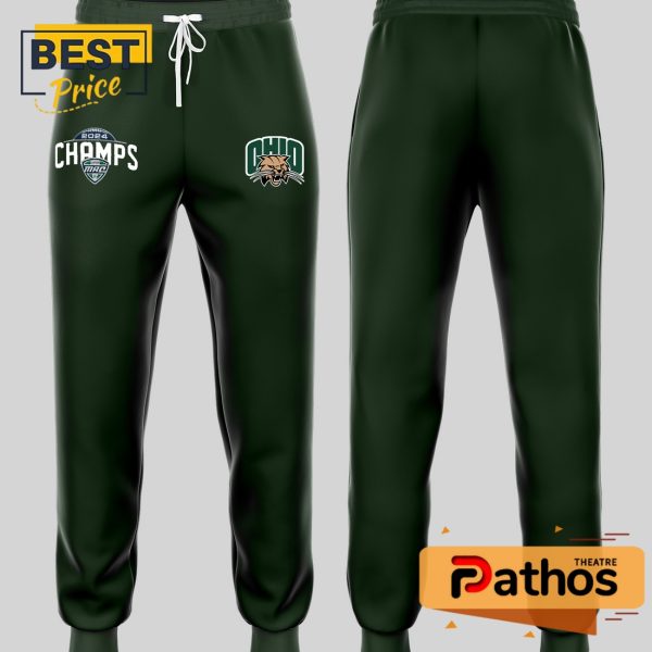 Ohio Bobcats Football MAC Champions Green Hoodie, Jogger, Cap