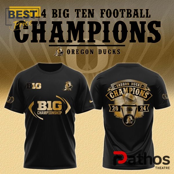 Oregon Ducks Big Ten Champions Black T-Shirt, Cap