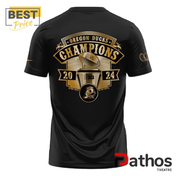 Oregon Ducks Big Ten Champions Black T-Shirt, Cap