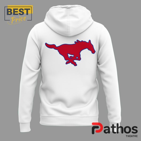 SMU Mustangs Football White Hoodie, Jogger, Cap