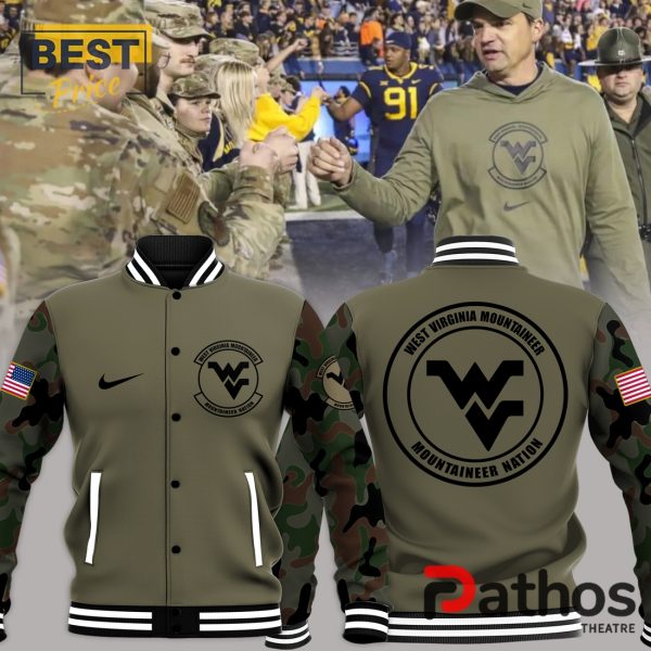 West Virginia Football Veterans Camo Baseball Jacket