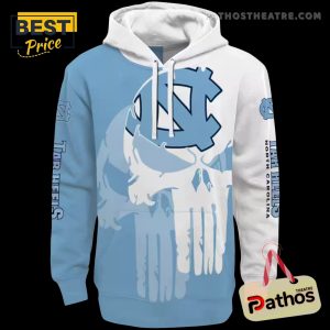 north carolina tar heels graphic punisher light blue white hoodie 3 A9Stm