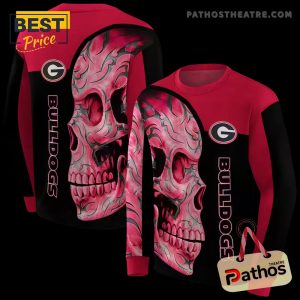 georgia bulldogs skull motif red black hoodie 5 xcX6K