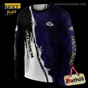 baltimore ravens ripped pattern purple black white hoodie 4 edXZW