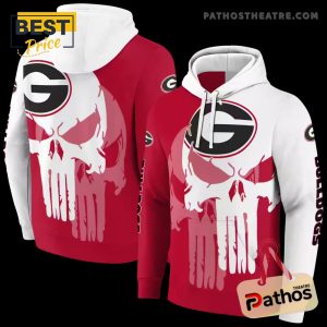 georgia bulldogs graphic punisher red white hoodie 1 yiQLq