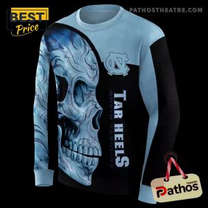 north carolina tar heels skull motif light blue black hoodie 4 RHANm