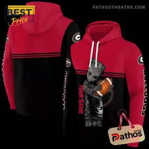 Custom Georgia Bulldogs Baby Groot Red Black Hoodie