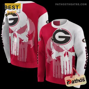 georgia bulldogs graphic punisher red white hoodie 5 5x4UJ